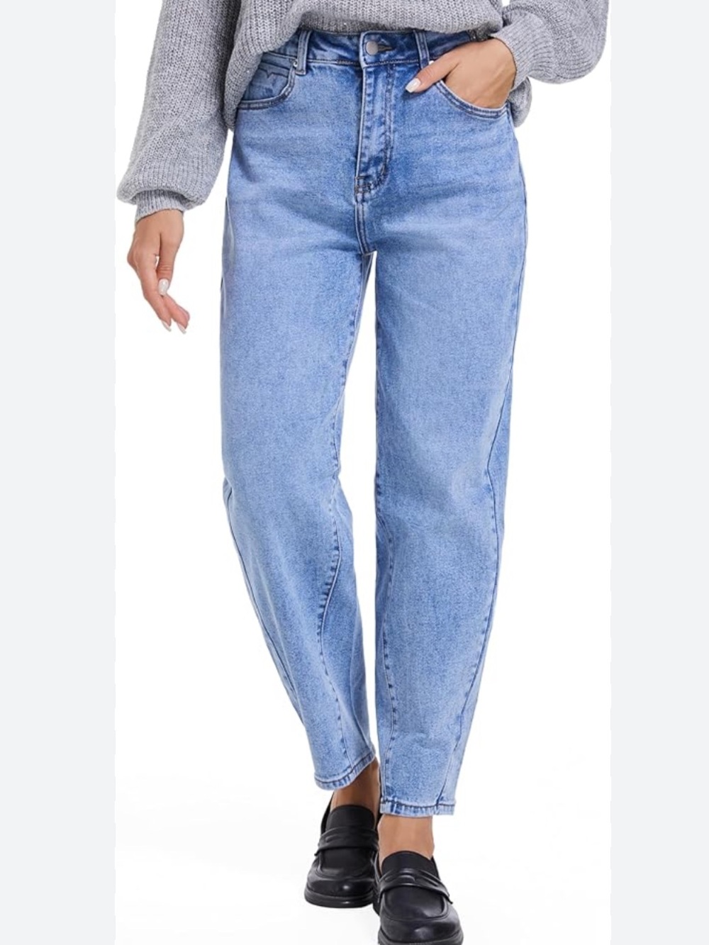 Guaile High Waisted Barrel Jeans NWT